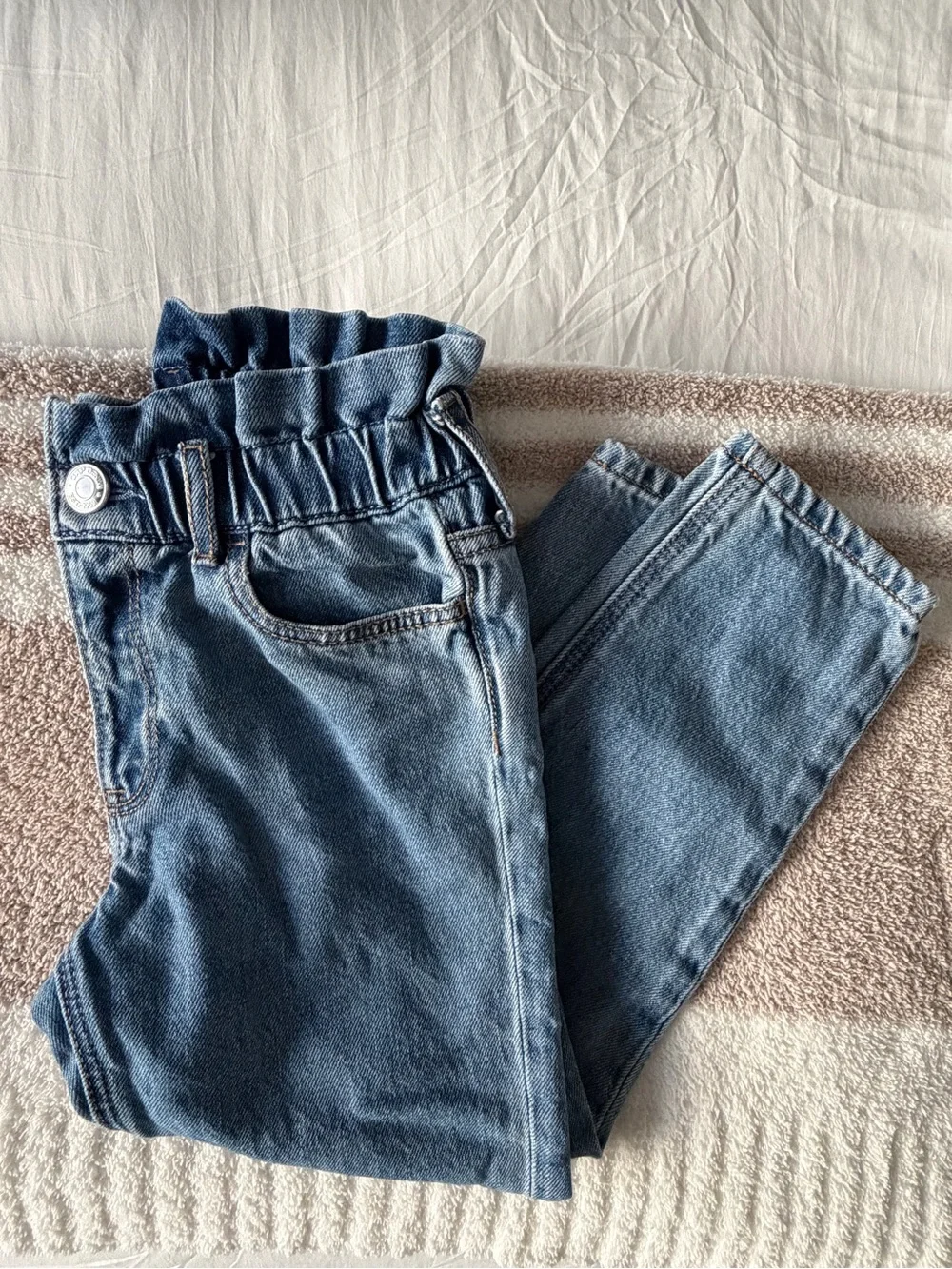 GAP High-Rise Paperbag Waist Jeans - Blue Denim